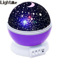 Lightme Stars Starry Sky LED Night Light Projector Moon Lamp Battery